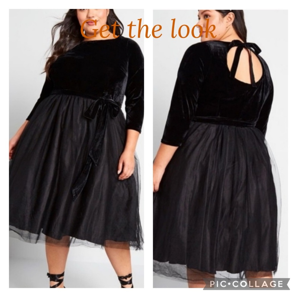 Collectif by ModCloth plus size dress with tulle and plaid print